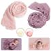 4 PCS Newborn Photography Props Wrap Knit Handmade Pearl Decor Wrap Blanket Swaddle Baby Photo Props Baby Photoshoot Props Prop 2PCS Newborn Photography Wraps + 2PCS Headband(Snow Powder/Purple Gray) 02 Snow Powder/Purple Gray
