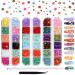 Flymind 3D Flower Nail Charms  36 Grids Light Change Acrylic Resin Flowers Nail Design Metal Caviar Beads for Manicure DIY Decoration with Pickup Pencils tweezer for Women Girls 36Grids