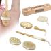 Body Brush - 5 in 1 Wet or Dry Brush  Back Brush  Shower & Bath Brush Scrubber with Non-Slip Long handle  Exfoliating Face Brush Massager  Sisal Bag  Cellulite Massager  Natural Bristle  Gift Set 5 Piece Set