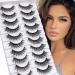 MilyBest Lashes Mink Cat Eye Lashes Fluffy Wispy Clear Band False Eyelashes Natural Look 10 Pairs Asian Spiky Anime Lashes That Looks Like Extensions Pack A-Chic | 18MM