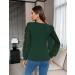 Fayenne Womens Tops Deep V Neck Cross Wrap Sexy Tops Polka Dot Mesh Long Sleeve T Shirt Casual Blouses L Dark Green - Buy Online on SooperMarket.com