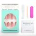 Novo Ovo Medium-Length Oval Almond Dark Pink & Gold Glitter French Tip Press-On Nails | Chrome Artificial Fingernails | Easy Sticking with Glue - Buy Online on SooperMarket.com