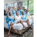 Women's Satin Silk Bathrobe - Oblique V-Neck Kimono Robe in Sky Blue | BESDEL - Buy Online on SooperMarket.com