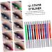 FOYTOKI 12 Pcs 1 Set Shadow Set Professional Eyeliner Pens Eye Liner Sharpeners Colorful Plastic - Buy Online on SooperMarket.com