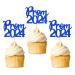 32 Pcs Glitter 2024 Graduation Cupcake Toppers Prom 2024 Cupcake Toppers NO DIY NEEDED 32 PCS Food/Appetizer Picks For Graduation Party Cake Decorations Class of 2024 Set 32 Pieces (Blue)