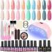 PECECOLOR GELNEAGE SET 10 colors UV nail polish set with UV Lamp 36W Gellack UV Base Coat Top Coat Geln gel StarterSet Nagelstudio Set Complete Nagel Sets Gel N gel for beginners 0033