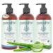 PURA D'OR Organic Aloe Vera Gel Lavender (16oz 3-PACK) All Natural - ZERO Artificial Preservatives - Deeply Hydrating & Moisturizing - Sunburn, Bug Bites, Rashes, Small Cuts, Eczema Relief - Skin Hair 16 Fl Oz (Pack of 3)