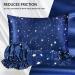 Whaline 4Pcs Body Silk Satin Pillowcase Set with Eye Mask, Scrunchie, and Hair Cap | Starry Dark Blue Sky Theme | Hypoallergenic and Soft Pillow Cover for Hair and Skin - Buy Online on SooperMarket.com