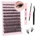 Lash Extension Kit Eyelash Extension Kit B&Q D Curl Cluster Lashes Kit Individual Eyelashes with Lash Bond and Seal Lash Applicator Tool DIY Lash Extensions at Home (Kit 40D-0.07D-8-18mix) 1 count (Pack of 1) Lash Kit-A