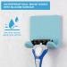 Vanzavanzu Razor Plane Holder for Shower Wall - 2 Pack Adhesive Hooks for Hairbrush & Towel - Waterproof Silicone Bathroom Organizer - Blue & White - Buy Online on SooperMarket.com