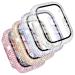 CHANCHY 4-Pack Compatible with Apple Watch Case 44mm Protective Bumper with Screen Protector, 200 Crystal Diamond Bling Cases Cover for Apple Watch SE Series 6 5 4, Rose Gold/Pink/Rainbow/Clear, 44mm Rose Gold/Pink/Iridescent/Clear 44mm