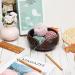 Handmade Wooden Yarn Bowl with 12 Crochet Hooks - Dark Brown 7x7x3 Inch - Crocheting & Knitting Storage and DIY Crafts Tools - Buy Online on SooperMarket.com