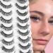 Glowing win 10 pair 3d false eyelashes of course look russian strip lashes d curl short artificial eyelashes reusable hybrid cat eye volume eyelashes fake lashes wispy eyelashes cs-10s-sj22-w