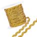 GORGECRAFT 1 Roll 27yd/25m Glitter Gold RIC Rac Trim Ribbon Wave Sewing Bending Fringe Trim 5mm/0.2 inch for Sewing Flower Making Wedding Party Lace Ribbon Craft