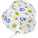 LANGZHEN Beach Sun Protection Hat for Baby Girls | Adjustable Toddler Kids Hat with Chin Strap | Wide Brim Summer Play Hat in White - Animals | 6-12 Months - Buy Online on SooperMarket.com