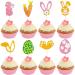 Easter Bunny Ears Cupcake Toppers Glitter Cake Decorations