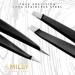 MILLY Precision Tweezers Set - Slanted and Pointed Tips - German Steel - Hand-Filed - Black - Buy Online on SooperMarket.com