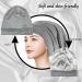 Satin Bonnet Sleep Cap - Adjustable Slouchy Beanie for Curly Hair - Light Gray - Buy Online on SooperMarket.com