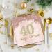 40 Pink Napkins for 40th Birthday Celebration | 40 Pieces 33x33cm Paper Napkins for Party Decorations - Buy Online on SooperMarket.com