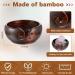 Handmade Wooden Yarn Bowl with 12 Crochet Hooks - Dark Brown 7x7x3 Inch - Crocheting & Knitting Storage and DIY Crafts Tools - Buy Online on SooperMarket.com