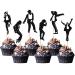 Rsstarxi 24 Pack Dance King Cupcake Toppers Happy Birthday Cupcake Toppers Forever God Art Dance Theme Birthday Cupcake Picks for Anniversary Birthday Party Cake Decorations Design 1