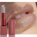 Mynena Nude Shimmer Lipstick with Silver Gold Glitter Hydrating Formula Vibrant Color | Talc-Free Paraben-Free Gluten-Free Cruelty-Free Sulfate-Free - Ginger
