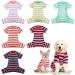 6 Pieces Classic Striped Dog Pajama Stretchable Dog Jumpsuit Colorful Stripe Dog Shirt Soft Cotton Knitted Pajamas for Puppy Warm Lightweight Pet Clothes for Puppy Cat Small Dog Supplies (Medium)