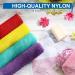 Preboun 12-Piece African Exfoliating Net Set | Nylon Body Scrubber & Washcloth | 10 Colors for Daily Shower Use - Buy Online on SooperMarket.com