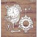 CrafTreat Clock Embellishments for Crafting - Clock and Pocketwatch - Size: 5.5X6 Inches - Clock Face Embellishments for Card Making and Scrapbooking - Lasercut Chipboard Clock