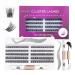 Individual Lashes 120 Cluster Lashes DIY Eyelash Extension Thin Band Wide Stem Lash Clusters with Tweezers and Lash Bond and Seal Lash Extension Kit Mix 10-16mm Length C/D Curl - OP01 120 clusters kit - OP01