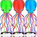 Octopus Kite 3 PACK Kites for Adults Easy To fly 3D Giant Kite with Kite String Reel Kites for Kids Ages 4-8 Kite for Girls Boys Large Beach Kites Toy Rainbow Kites with Tail Kite Runner 3 Colors Blue+green+red