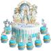Party Supplies for Peter Rabbit Cake Topper Cupcake Toppers Theme Birthday Supplies Favors 31 counts Flowers Doors