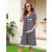 Uniexcosm Maternity Nursing Nightdress - Women's Short Sleeve Nightwear Navy Blue - Buy Online on SooperMarket.com
