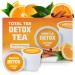Total Tea Detox K Cup Tea Caffeine Free  Slimming Tea with Senna Slim Tea with Ginger Root and Hibiscus Tea for Colon Cleanse and Weight L0SS   Natural Citrus Cinnamon Herbal Tea for Digestion(12 Pods)