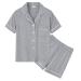 SWOMOG Unisex Girls Boys Modal Pyjamas Set Button-Down PJs Short Sleeve Sleepwear Two-Piece Lounge Sets 8-9 Years Gray