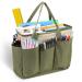 Art Supply Storage Organizer, Craft Organizers and Storage Tote Bag with Pockets Art Caddy Oxford Fabric Craft Storage Containers for Teacher, Students, Artist, Traveler Green Light Green