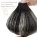 Autumn Deal: LAAVOO 16 Real Hair Tape Extensions - Black Ombre Silver Seamless Skin Weft (50g/20pcs) - Buy Online on SooperMarket.com