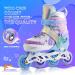 NEMONE Mermaid or Bunny Strawberry Light up Inline Skates - Purple Blue Blades Roller for Girls | 4 Size Adjustable Indoor Outdoor Skates for Kids | A-Mermaid Medium - Big Kid - Buy Online on SooperMarket.com