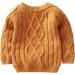 De feuilles Toddler Unisex Cable Knit Pullover Sweater with Warm Lining - Yellow (18-24 Months) - Buy Online on SooperMarket.com