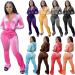 Yidengymx Women's Velour Tracksuit Set | Pink Hoodie & Wide Leg Pants | Long Sleeve Crop Top | Medium - Buy Online on SooperMarket.com