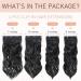 Curly Clip in Hair Extensions 22 Inches - 4PCS/11Clips - Synthetic Fiber - Full Head Wavy Hair Pieces - Curly #Black Brown - Women's Hair Extensions - Buy Online on SooperMarket.com