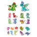 Dopetattoo 20 Designs Temporary Tattoo Dinosaur for Kids Baby Dinosaurs Cartoon Dragon Fake Tattoos Baby Dragon Tattoos