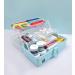 3-Layer Plastic Portable Storage Box - Blue | Multipurpose Organizer for Art, Craft, Cosmetic | Handled Storage Case for Home, School, Office | First Aid Kit Container - Buy Online on SooperMarket.com