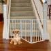 Petmaker 24-Inch White Wooden Indoor Dog Gate - Freestanding Accordion Style Fence for Doorways, Stairs or House - Buy Online on SooperMarket.com