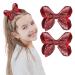 WLLHYF 2 PCS 5Inch Sequin Hair Bows Clips - Large Alligator Hair Barrettes for Girls, Red - Perfect for Birthday Parties and Gifts - Buy Online on SooperMarket.com