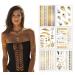 Terra Tattoos Metallic Gold Henna Temporary Tats 75+ Mandala Tattoos Feathers  Dream Catcher  Arrows Waterproof Nontoxic Long Lasting for Beach  Festivals  & Parties
