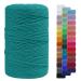 LEREATI 3mm Macrame Cord 219 Yards Natural Cotton Cord Twine Macrame String for Crafts  Thick Colored Macrame Rope Yarn for DIY Wall Hangers  Plant Holders  Knitting  Wedding D cor (Peacock Blue) Peacock Blue 3mmx219yard...