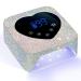 UV LED Nail Lamp 72W Rechargeable Sparkly Wireless Nail Dryer Gel Polish Light with 5 Timer Setting Professional Quick Dry Curing Lamp with Display Auto Sensor for Salon & Home A-white