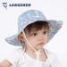 LANGZHEN Beach Sun Protection Hat for Baby Girls | Adjustable Wide Brim Toddler Kids Hat with Chin Strap | Multi-Colored Roses | Ages 2-4 - Buy Online on SooperMarket.com