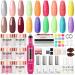 Dipping Powder Nail Kit Starter with Nail Drill-6 Colors Dipping Nail Powder 12pcs Glitter Nail Powder Essential Liquid Set with Base Top Coat All in One Manicure Tools Kit Gifts for Women color-B5